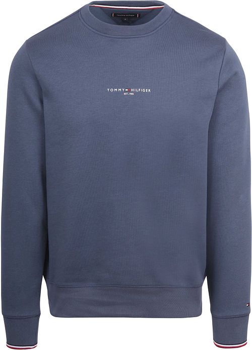 Sweter Tommy Hilfiger z logo i kontrastowym wykończeniem, granatowy Product