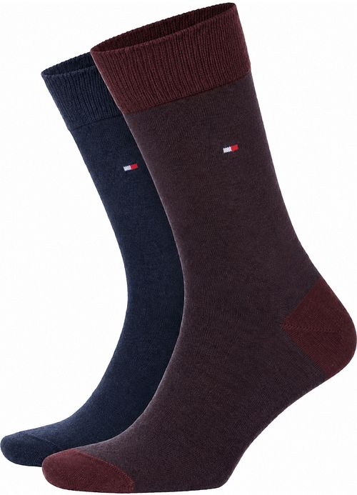 Tommy Hilfiger 2-pack Strumpor Birdseye Navy Bordeaux Product
