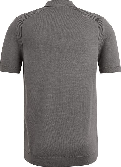 Cast Iron Half-Zip Polo Structure Antraciet Product / Achterkant