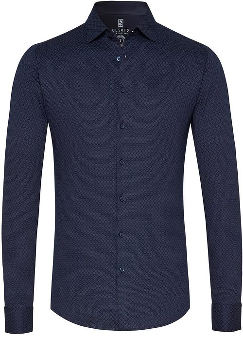 Desoto Hemd Kent Grafische Print Donkerblauw Product