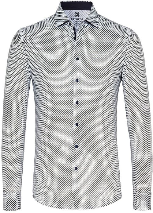 Desoto Hemd Kent Grafische Print Taupe Product