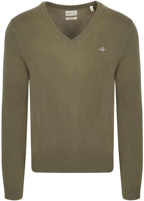 Gant Pullover Col-V Wool Blend Vert Army Product