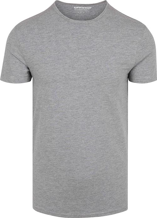 Garage Stretch Basic Szary T-Shirt z okrągłym dekoltem Product