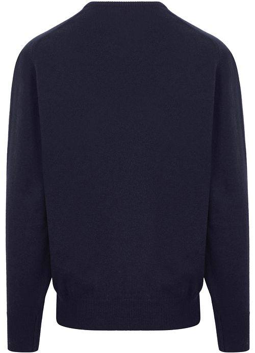 William Lockie sweter z dekoltem w serek z wełny jagnięcej w kolorze granatowym Product / Achterkant