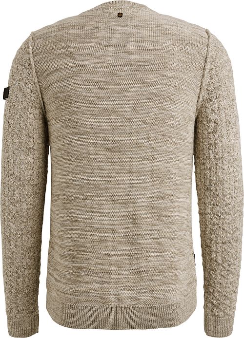 PME Legend Tröja Mouliné Beige Product / Achterkant