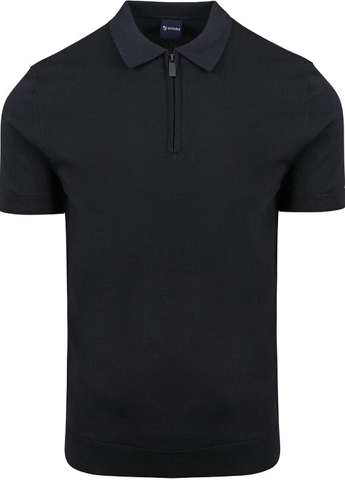 Suitable Half Zip Polo Blau Product