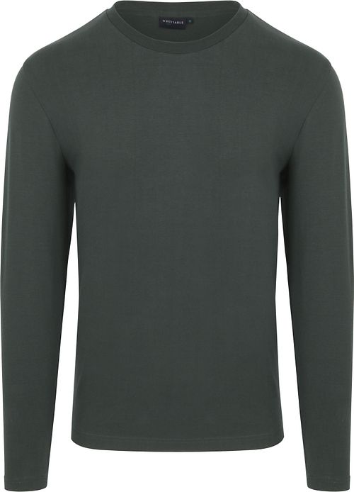 Suitable Respect langærmet heavy T-shirt mørkegrøn Product