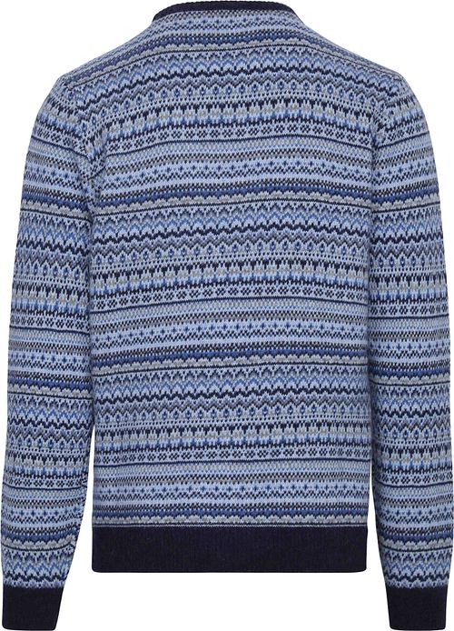 Suitable Prestige Fair Isle Pullover Blauw Product / Achterkant