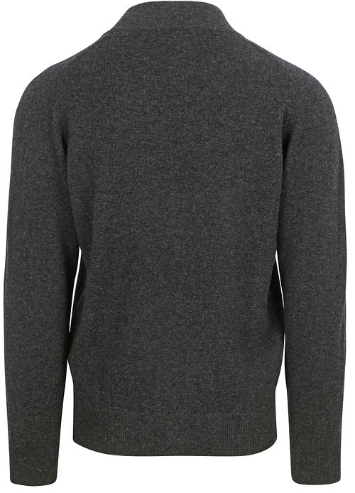 William Lockie Half Zip Pullover Lambswool Charcoal Melange Product / Achterkant