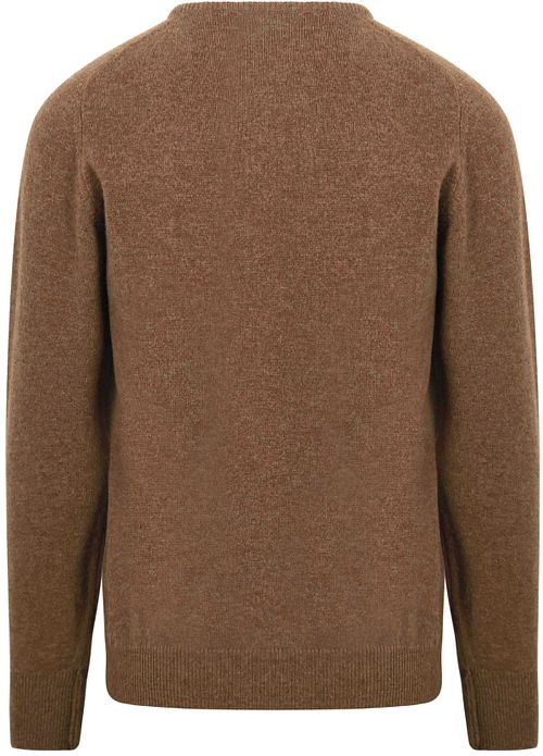 William Lockie Pullover i lammeuld i Driftwood Product / Achterkant