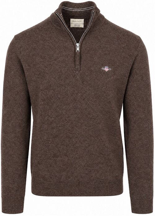 Gant Halfzip Laine D'Agneau Sweater Marron