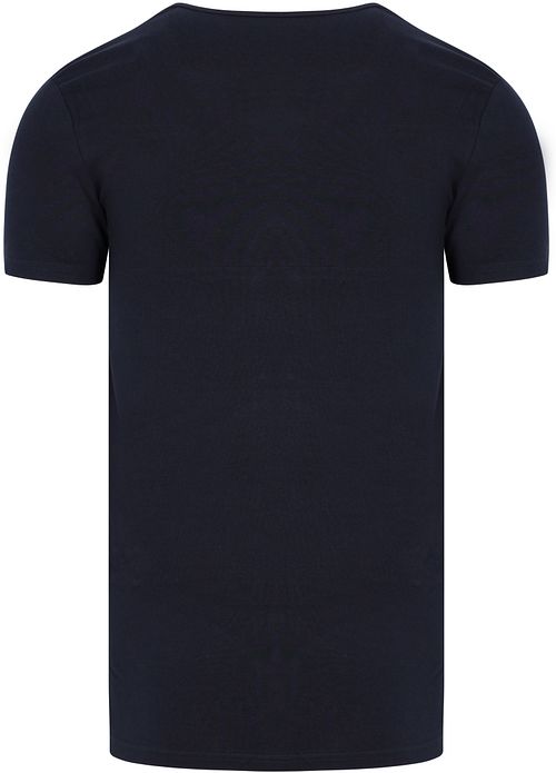 Garage Basic Stretch azul marino con cuello redondo profundo Product / Achterkant