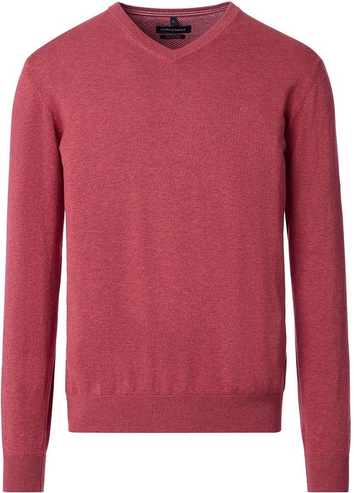 Jersey CASAMODA con cuello de pico en color ladrillo fresco Product