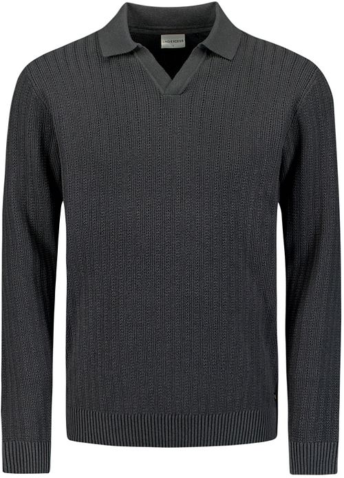Koszulka polo No Excess Riva z długim rękawem w kolorze antracytowym Product