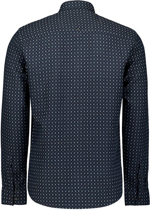 No Excess Skjorte Med Jacquard-mønster I Marineblå Product / Achterkant