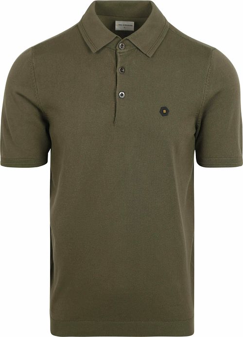 No Excess Strikket Poloshirt i Olivengrøn Product