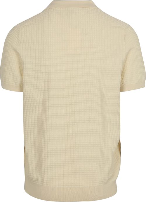 Profuomo Poloshirt Riva Structure Ecru Product / Achterkant