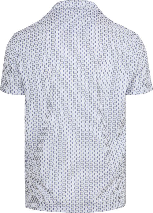 R2 Amsterdam Half-Zip Polo Weiß Print Product / Achterkant