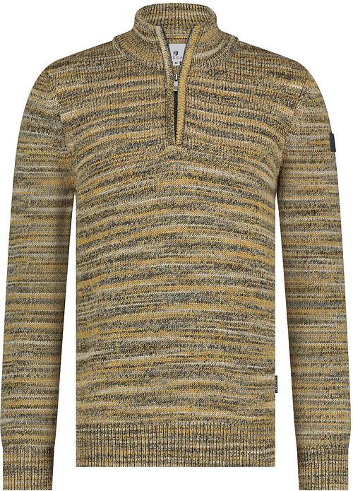 State Of Art maglia melange gialla con mezza zip Product