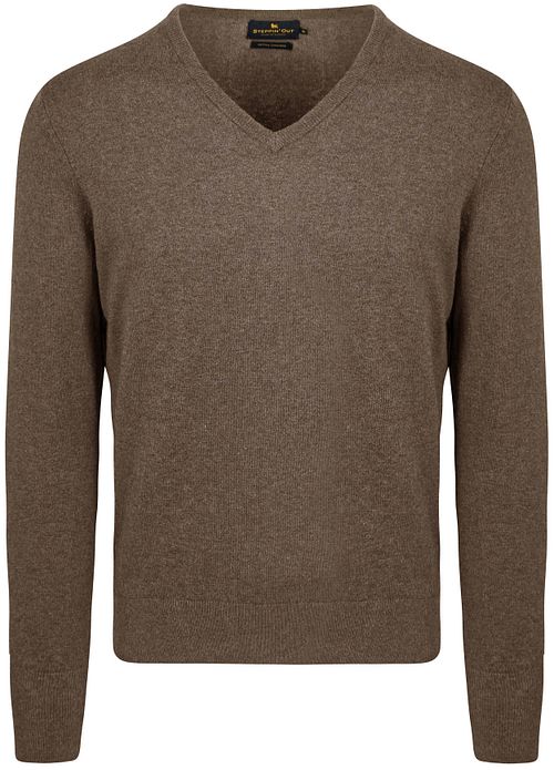 Steppin' Out Maglia in cotone e cashmere con scollo a V taupe mélange Product