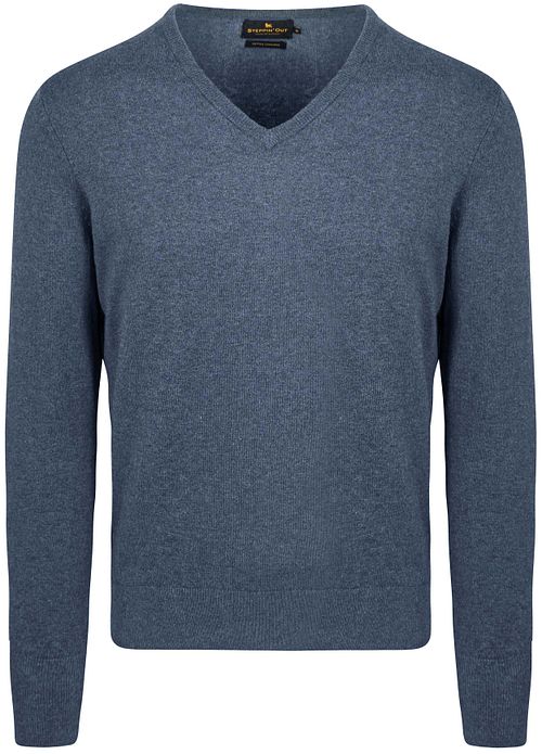 Steppin' Out Pullover Col-V Laine Merino Bleu Cobalt Product