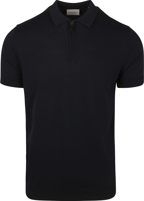 Suitable Knitted Half Zip Polo Navy Product