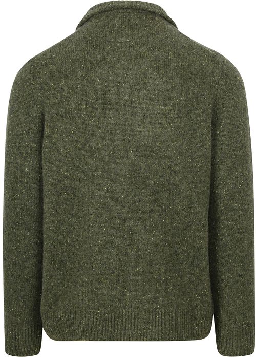 Sweter McGregor z półgolfem half zip, mieszanka wełny jagnięcej, oliwkowy Product / Achterkant