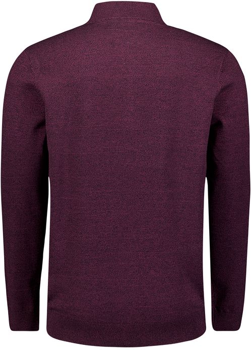 Sweter No Excess Half Zip w kolorze bordowego melanżu Product / Achterkant
