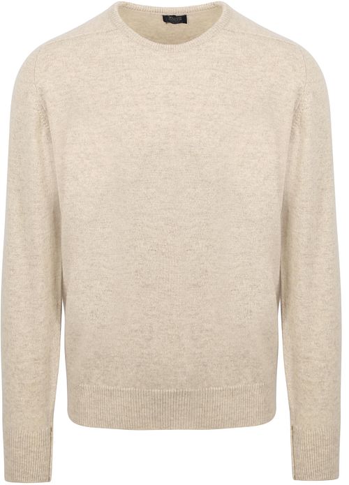 William Lockie O-Auschnitt Pullover Lammwolle Linen Beige Product