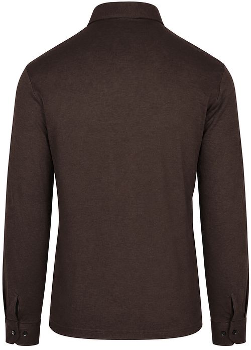 Desoto Longsleeve Polo shirt Essential Brown