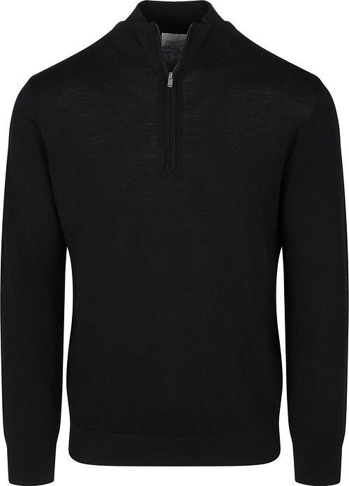 Profuomo Halv lynlås Pullover i Merinould Sort