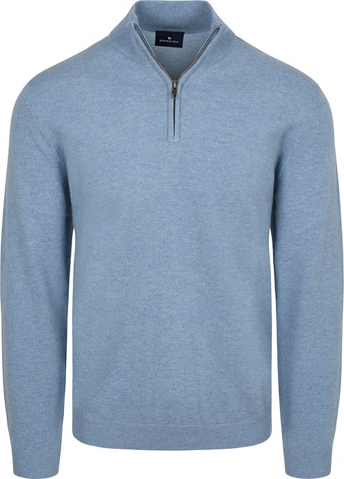 Steppin' Out Half Zip Pullover Merino Wool Light Blue