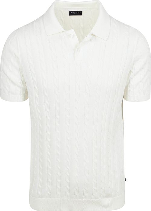 Suitable Respect Knit Cable Polo Ecru Product