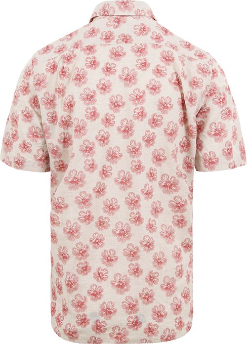 Suitable Short Sleeve Overhemd Linnen Simon Rood Product / Achterkant