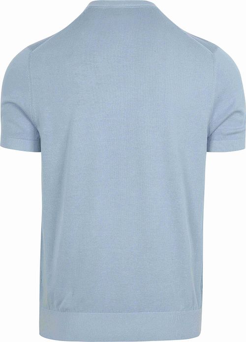 Suitable Stickad T-shirt Ficka Kompakt Ljusblå Product / Achterkant