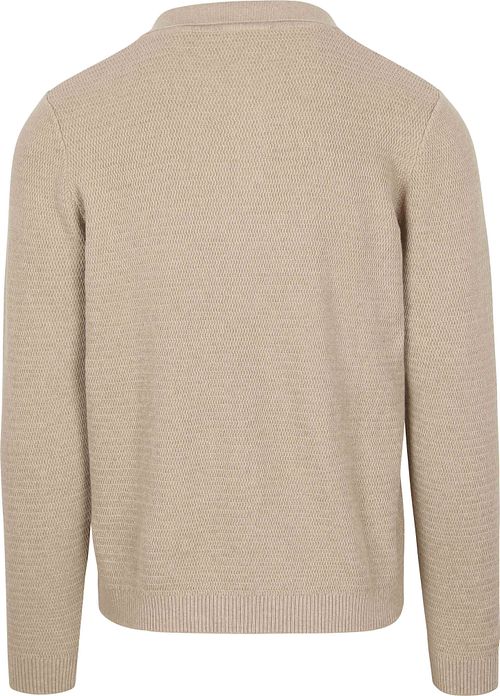 Suitable Tröja Riva Struktur Melange Sand Product / Achterkant