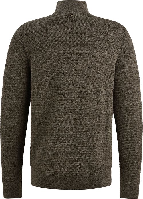 Sweter PME Legend Half Zip Structure Mouliné w kolorze przygaszonej zieleni Product / Achterkant