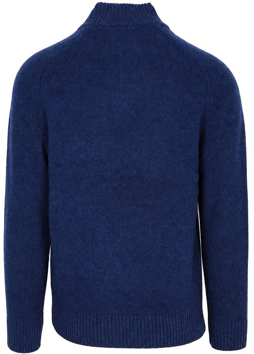 Barbour Newtown Half Zip Trui Wol Ink Blue Product / Achterkant
