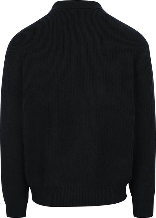 Koszulka polo BOSS Kotor z długim rękawem, granatowy Product / Achterkant