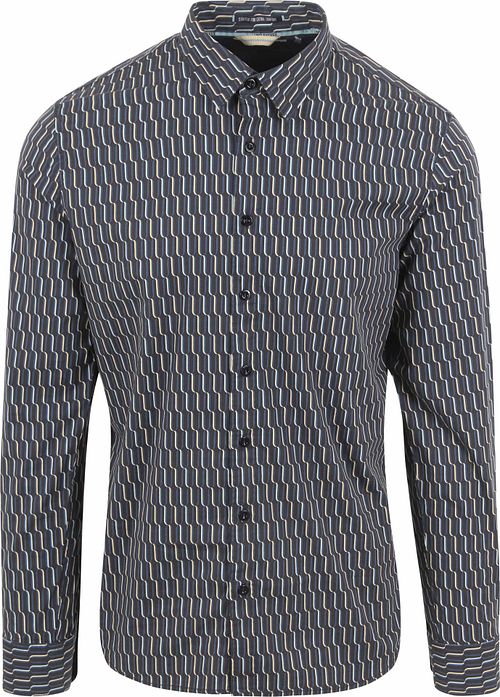 Camisa No Excess con estampado azul marino oscuro Product