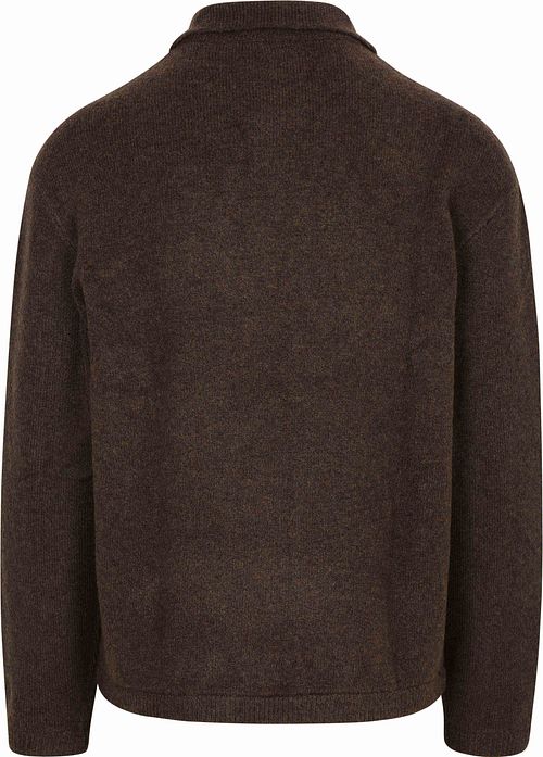 Levi's Longsleeve Half Zip Polo Shirt Brown