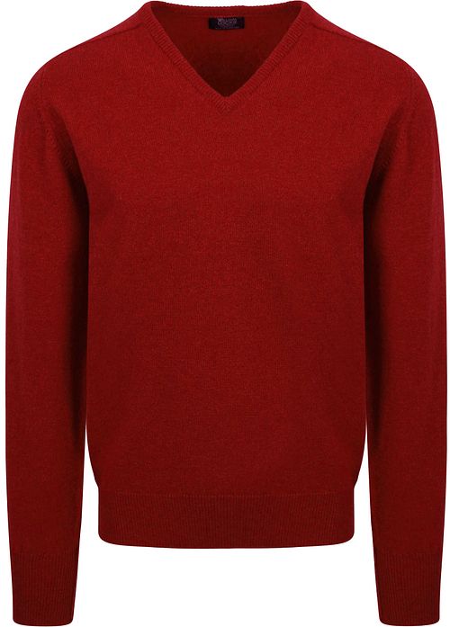 Pullover William Lockie in lana d’agnello con scollo a V Poppy Product