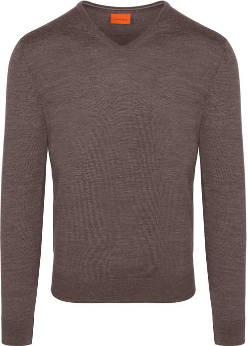Suitable Pull Col V Laine Mérinos Taupe Product