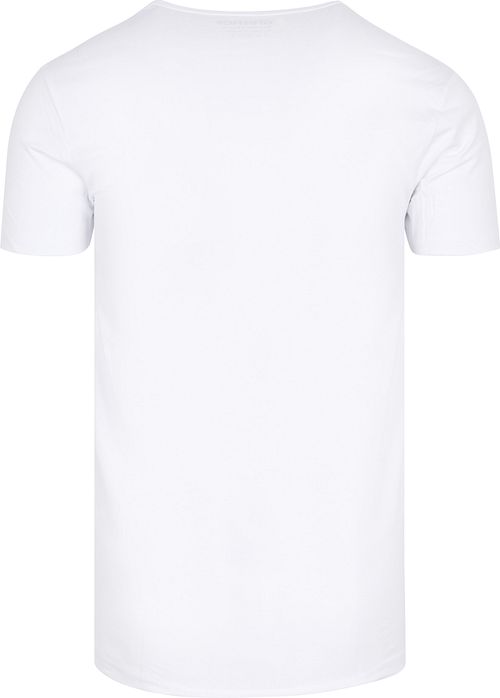Garage Basic Stretch blanco con cuello redondo profundo Product / Achterkant
