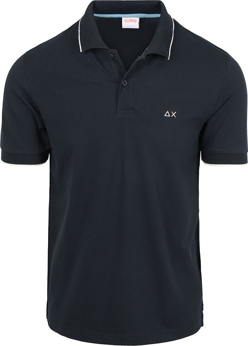 Koszulka polo Sun68 Small Stripe Collar w kolorze granatowym Product