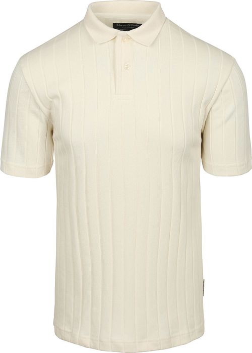 Marc O'Polo Knitted Poloshirt Rib Structure Off White Product