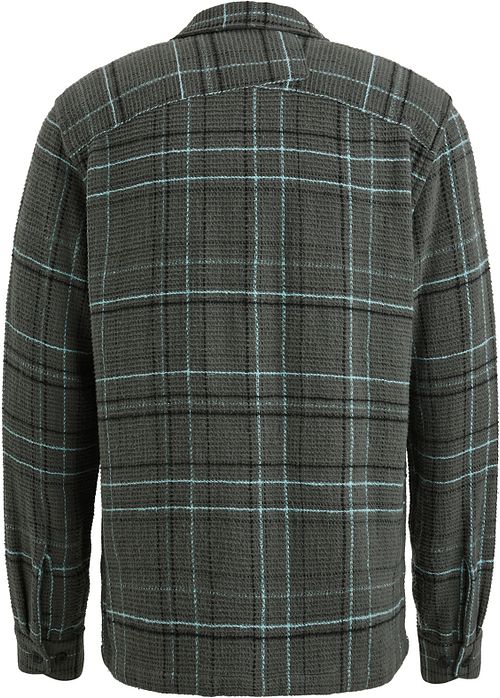 Overshirt a cuadros waffle verde Cast Iron Product / Achterkant