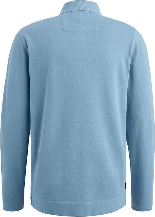 PME Legend Long Sleeve Poloshirt Garment Dye Piqué Bleu Product / Achterkant