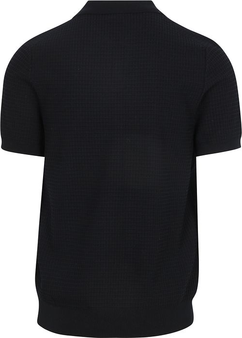 Profuomo Polo Shirt Riva Structure Navy Product / Achterkant