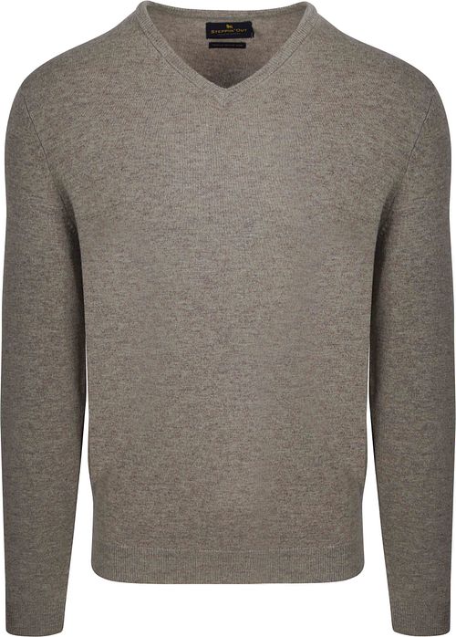 Steppin' Out Pullover V-Ausschnitt Merinowolle Taupe Product